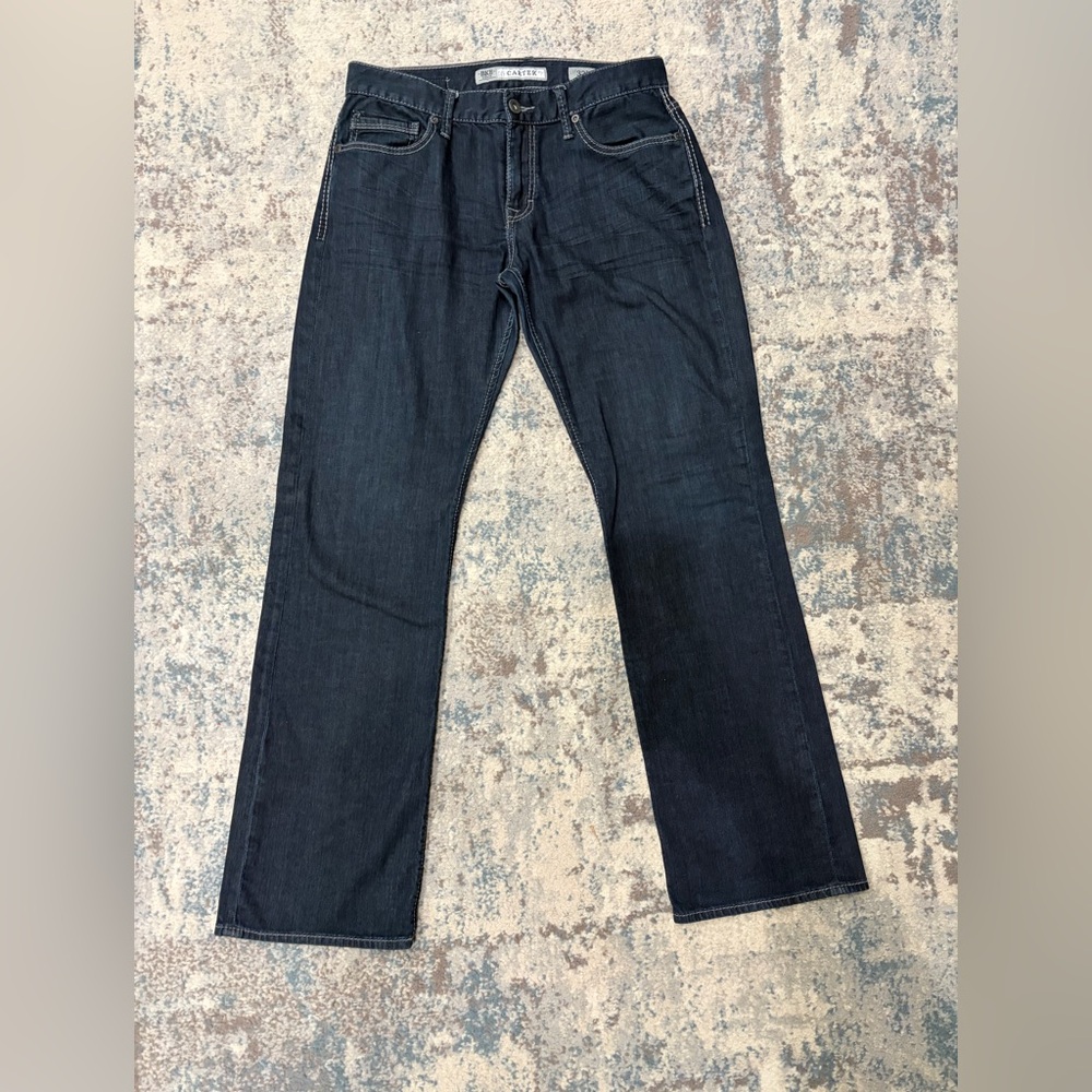 BKE Men's Deep Indigo Straight Jeans
